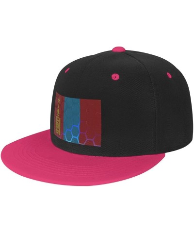 Flag of The Mongolian People's Republic Baseball Cap for Men Women Snapback Hat Adjustable Flat Bill Hats Pink $10.14 Basebal...