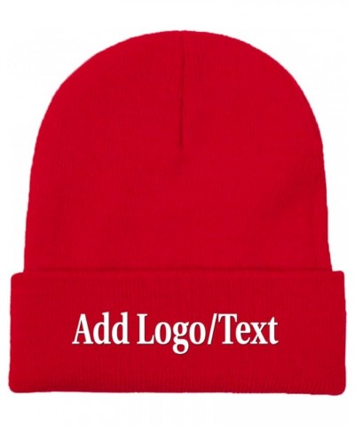 Unique Knit Cap Add Picture/Text/Logo for Men Women Black Red $11.48 Skullies & Beanies