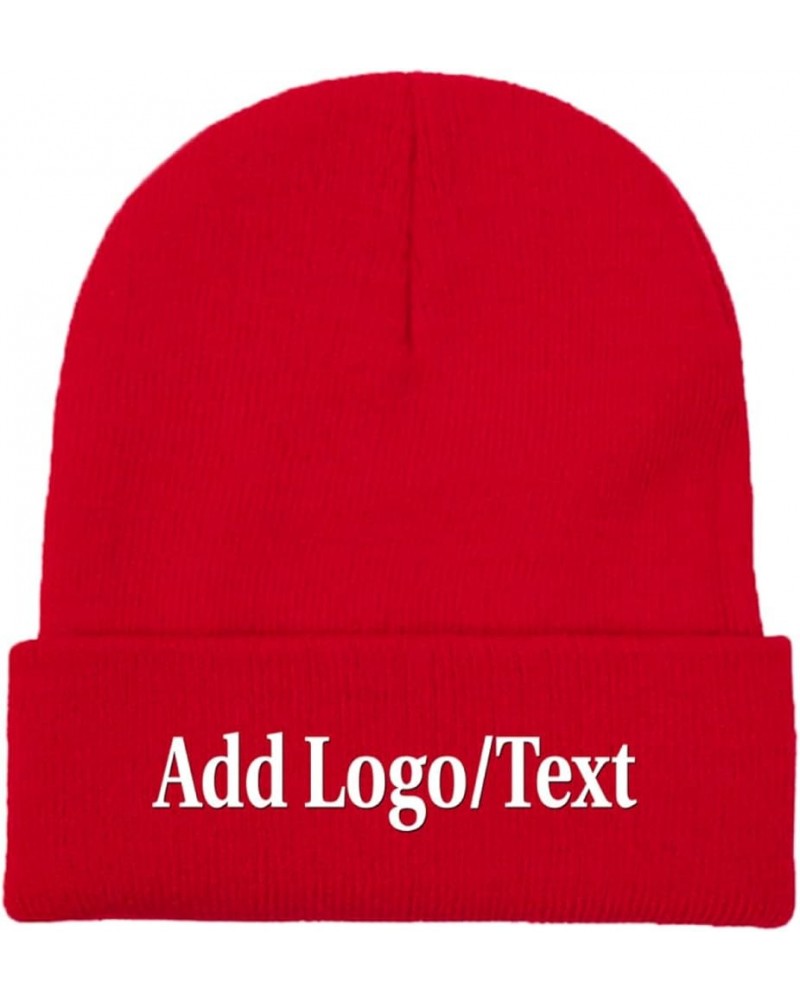 Unique Knit Cap Add Picture/Text/Logo for Men Women Black Red $11.48 Skullies & Beanies