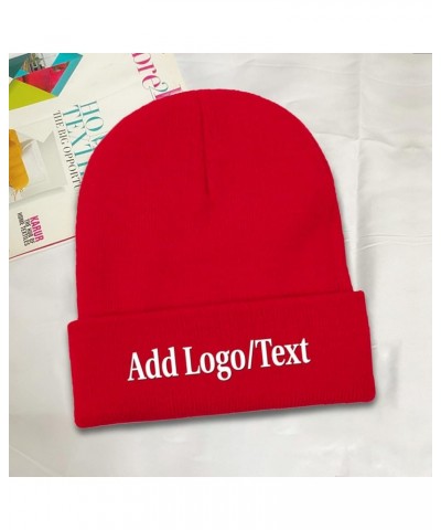 Unique Knit Cap Add Picture/Text/Logo for Men Women Black Red $11.48 Skullies & Beanies