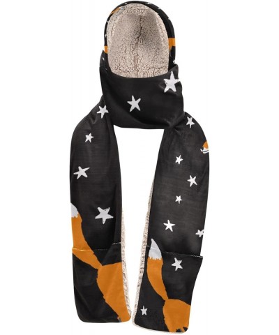 Women Winter Warm Hoodie Hat Scarf Gloves Pocket Warm Hat Fox Star(l1) Long Scarf Wraps(237br6a) $17.15 Scarves