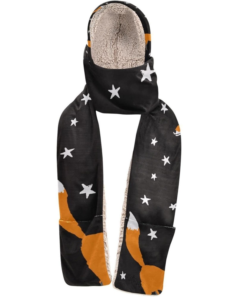 Women Winter Warm Hoodie Hat Scarf Gloves Pocket Warm Hat Fox Star(l1) Long Scarf Wraps(237br6a) $17.15 Scarves