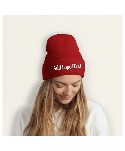 Unique Knit Cap Add Picture/Text/Logo for Men Women Black Red $11.48 Skullies & Beanies