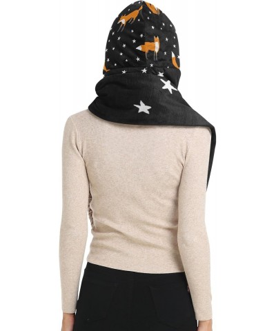 Women Winter Warm Hoodie Hat Scarf Gloves Pocket Warm Hat Fox Star(l1) Long Scarf Wraps(237br6a) $17.15 Scarves