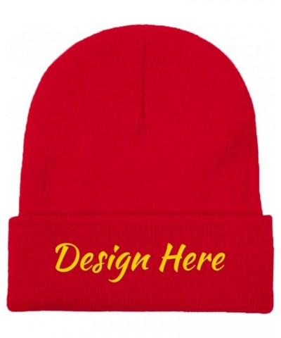 Bespoke Knit Beanies Add Picture/Text/Logo for Men Women Black Red $11.81 Skullies & Beanies