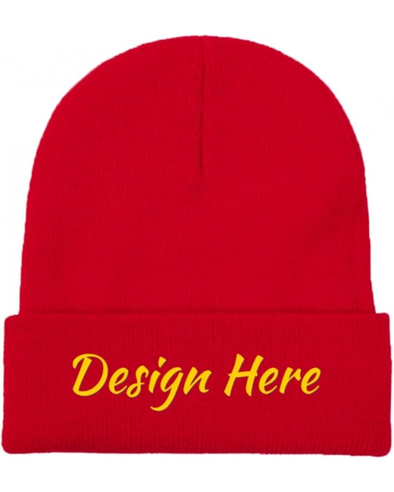 Bespoke Knit Beanies Add Picture/Text/Logo for Men Women Black Red $11.81 Skullies & Beanies