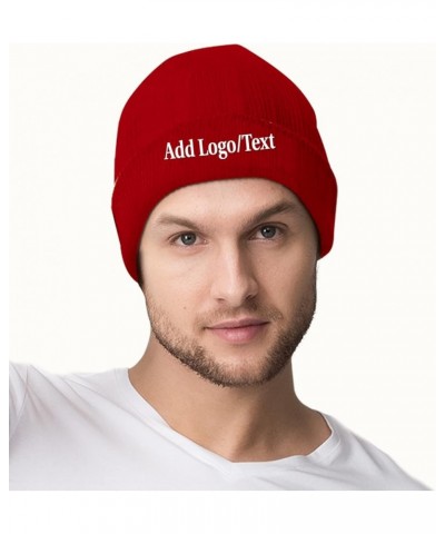 Unique Knit Cap Add Picture/Text/Logo for Men Women Black Red $11.48 Skullies & Beanies