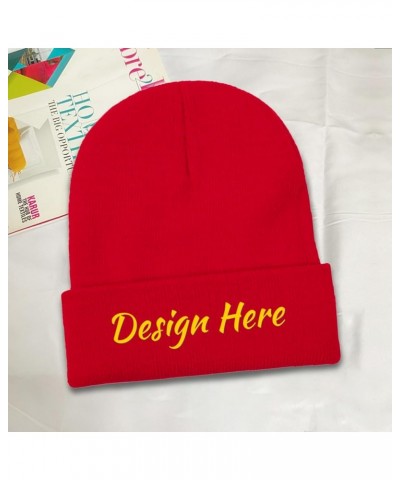 Bespoke Knit Beanies Add Picture/Text/Logo for Men Women Black Red $11.81 Skullies & Beanies