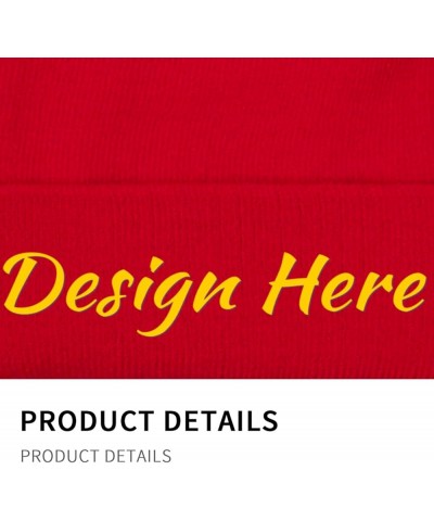 Bespoke Knit Beanies Add Picture/Text/Logo for Men Women Black Red $11.81 Skullies & Beanies