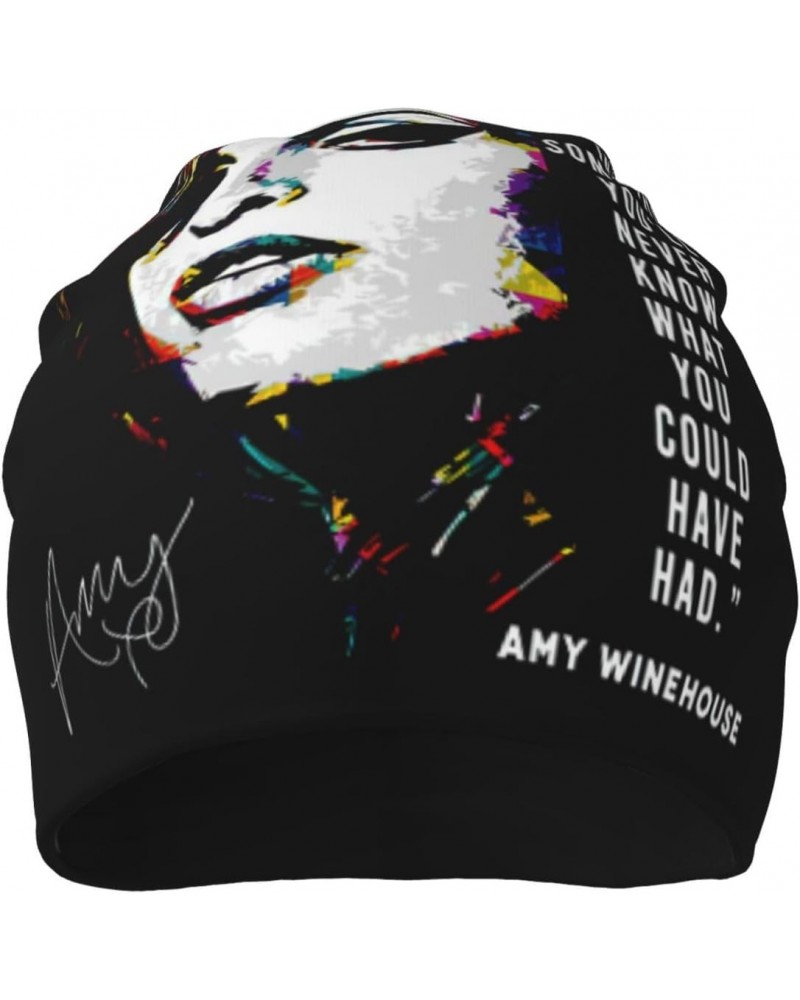 Amy Music Winehouse Singer Knit Hat Beanie Hats for Women Men Cuffed Knit Hat Slouchy Thick Soft Warm Ski Caps Black $22.62 S...