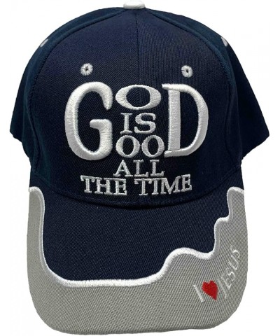 God is Good All The Time Christian Hat | 6-Panel Adjustable Velcro Strap Cap Made from Cotton Fabric| One Size Fits Most Navy...