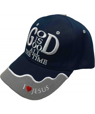 God is Good All The Time Christian Hat | 6-Panel Adjustable Velcro Strap Cap Made from Cotton Fabric| One Size Fits Most Navy...