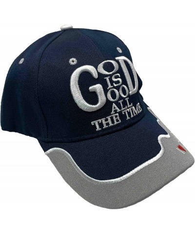 God is Good All The Time Christian Hat | 6-Panel Adjustable Velcro Strap Cap Made from Cotton Fabric| One Size Fits Most Navy...