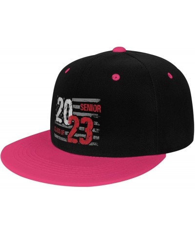 Senior 2023 USA Flag Snapback Hat for Men Women Baseball Cap Trucker Flat Bill Hats Dad Caps Pink $11.15 Baseball Caps