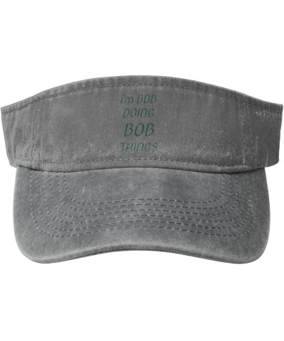 Im Bob Doing Bob Things Sports Sun Visor Hat for Men Women,Empty Top Sun Hats Topless Cap,Black Gray $10.21 Visors