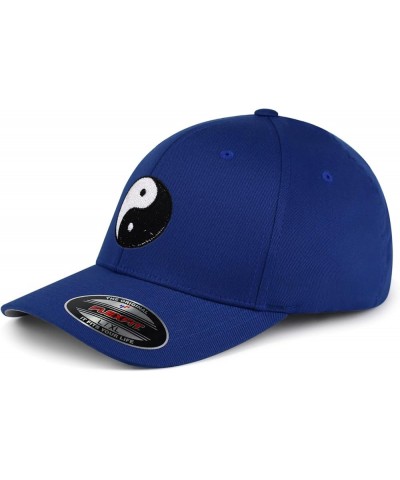 Flexfit Ying Yang Embroidered Baseball Cap Asian Meditation Blue $17.99 Baseball Caps