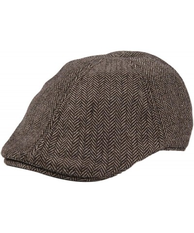 Mens Classic Herringbone Newsboy Hats Autumn Irish Lightweight Beret Hat Soft Retro Wool Flat Cabbie Cap Gray $20.76 Newsboy ...