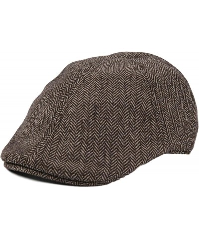 Mens Classic Herringbone Newsboy Hats Autumn Irish Lightweight Beret Hat Soft Retro Wool Flat Cabbie Cap Gray $20.76 Newsboy ...