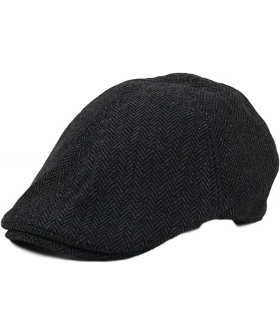 Mens Classic Herringbone Newsboy Hats Autumn Irish Lightweight Beret Hat Soft Retro Wool Flat Cabbie Cap Gray $20.76 Newsboy ...