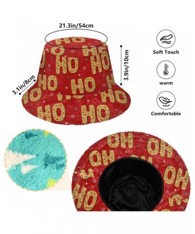 Christmas Cookies Hohoho Bucket Hat for Women Men Packable Bucket Hat Unisex Golf Bucket hat for Fall Winter Daily Travel Mul...