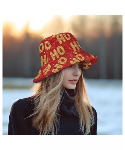 Christmas Cookies Hohoho Bucket Hat for Women Men Packable Bucket Hat Unisex Golf Bucket hat for Fall Winter Daily Travel Mul...