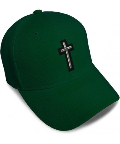 Custom Baseball Cap Chaplain Cross Embroidery Insignias Chaplain Cross Embroidery Acrylic Dad Hats for Men & Women Forest Gre...