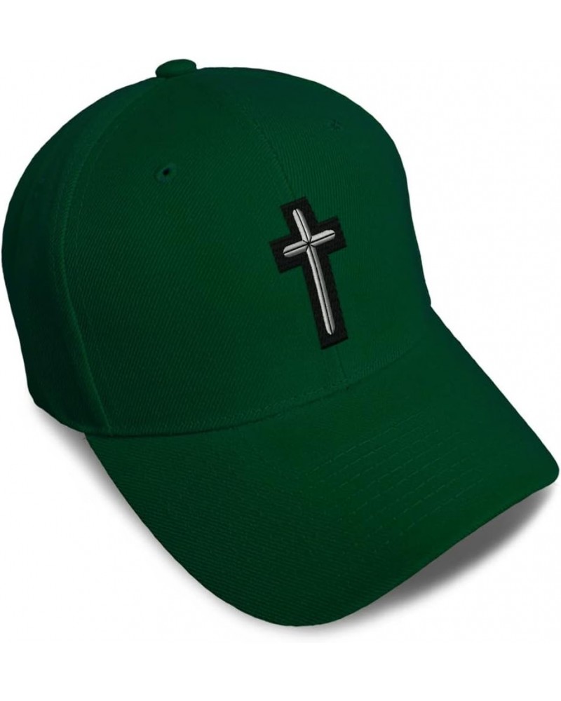 Custom Baseball Cap Chaplain Cross Embroidery Insignias Chaplain Cross Embroidery Acrylic Dad Hats for Men & Women Forest Gre...