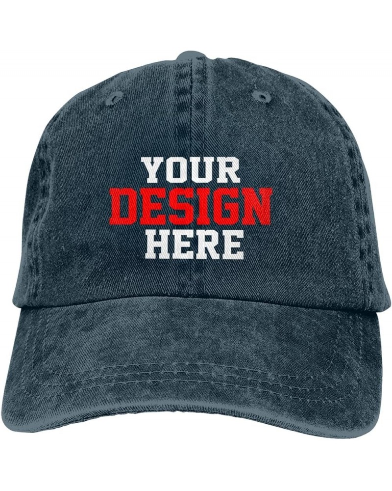 Custom Hat Add Your Text Photo Name Unisex Custom Cowboy Hat Classic Personalized Baseball Cap Sun Hat Navy Blue $9.33 Baseba...