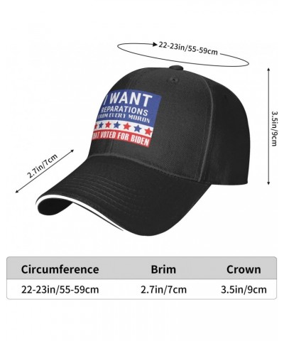 I Want Reparations from Every Moron That Voted for Biden Comfortable Sandwich Bill Cap Perfect for Leisure Black $12.24 Baseb...