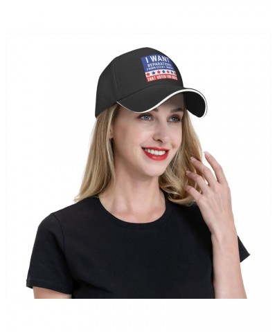 I Want Reparations from Every Moron That Voted for Biden Comfortable Sandwich Bill Cap Perfect for Leisure Black $12.24 Baseb...