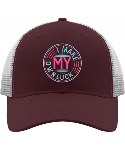 I Make My Own Luck Hat I Make My Own Luck Baseball Cap, Funny Hats for Men Chestnut Red $9.22 Baseball Caps