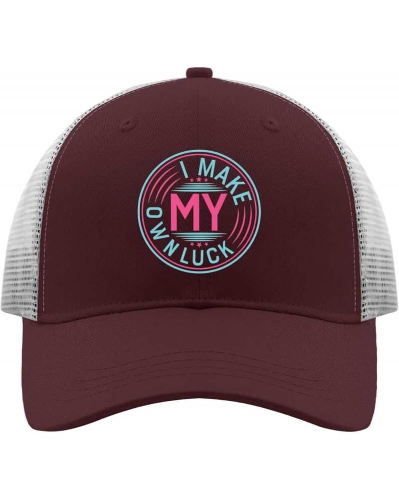 I Make My Own Luck Hat I Make My Own Luck Baseball Cap, Funny Hats for Men Chestnut Red $9.22 Baseball Caps