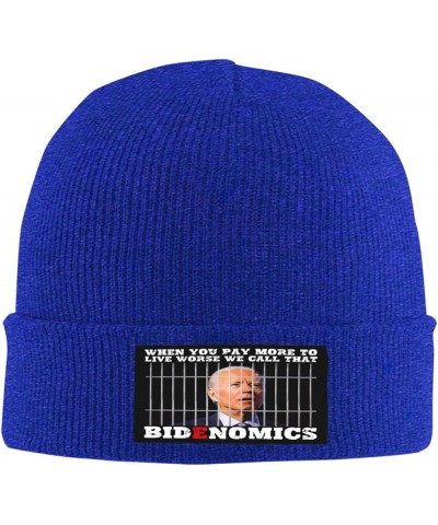 When You Pay More to Live Worse We Call That Bidenomics F K Biden Beanie Winter Hat Knit Hat Warm Brimless Cap Blue $16.72 Sk...