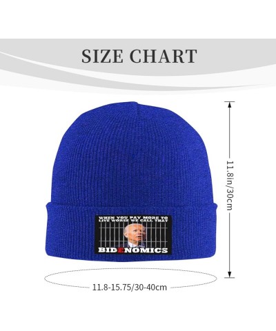 When You Pay More to Live Worse We Call That Bidenomics F K Biden Beanie Winter Hat Knit Hat Warm Brimless Cap Blue $16.72 Sk...