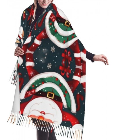 Mexican Otomi Animals Women's Fashion Scarf With Tassel Soft Cashmere Warm Large Blanket Wrap Shawl Merry Christmas Santa Cla...