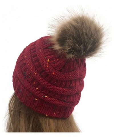 Fashion Womens Flower Knit Crochet Hat Winter Warm Cap Beret for Men French Red-c $12.20 Skullies & Beanies