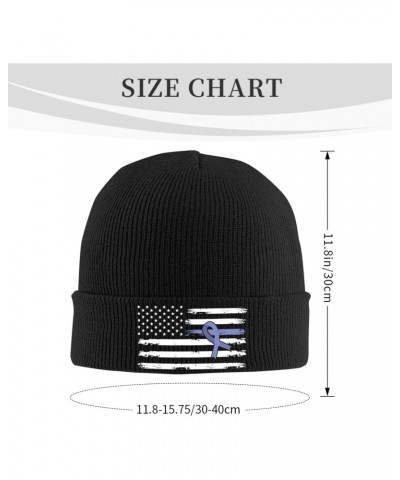 Fuck Gastric Cancer Awareness American Flag Crafted Comfort Premium Yarn Beanies for All Seasons Black $12.84 Skullies & Beanies