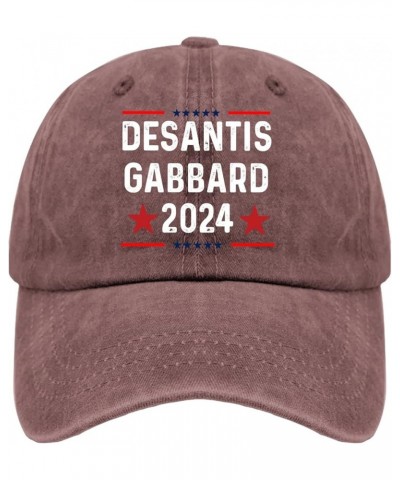 Vintage Hats for Men Republican Funny Hats for Men's Retro Hats Breathable desantiss Gabbard 2024 Baseball Hat Wine Red $8.99...