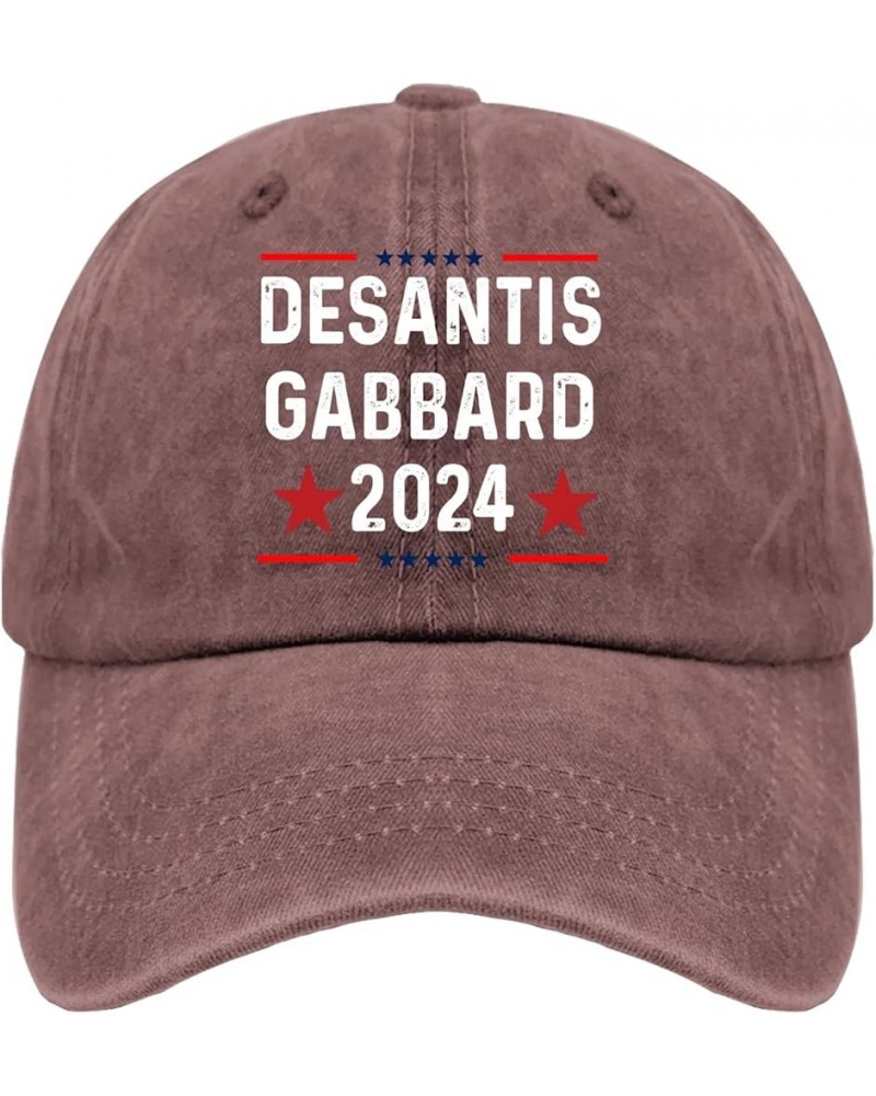 Vintage Hats for Men Republican Funny Hats for Men's Retro Hats Breathable desantiss Gabbard 2024 Baseball Hat Wine Red $8.99...