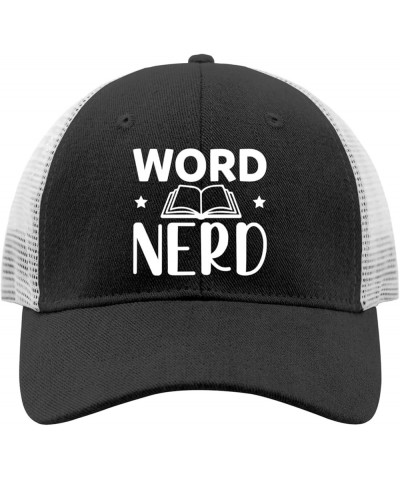 Word Nerd Hats Baseball hat for Women AllBlack Funny Hats Gifts for Men Cycling Caps Allblack $10.11 Baseball Caps