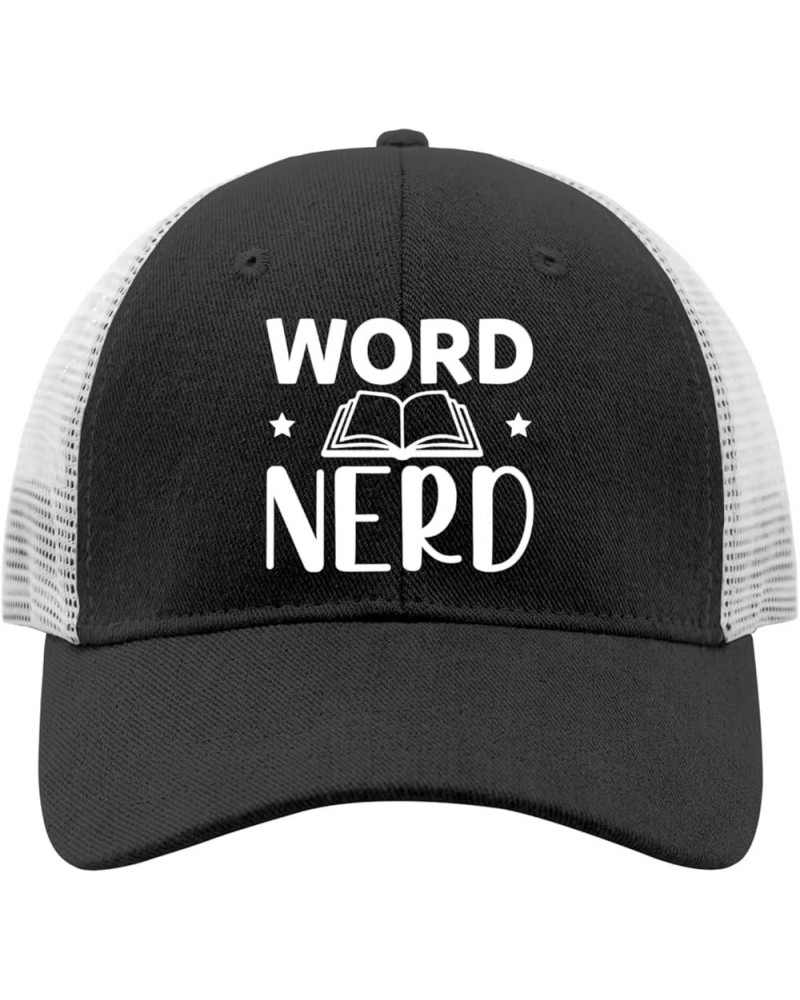 Word Nerd Hats Baseball hat for Women AllBlack Funny Hats Gifts for Men Cycling Caps Allblack $10.11 Baseball Caps