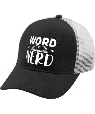 Word Nerd Hats Baseball hat for Women AllBlack Funny Hats Gifts for Men Cycling Caps Allblack $10.11 Baseball Caps