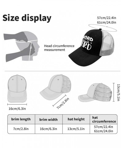 Word Nerd Hats Baseball hat for Women AllBlack Funny Hats Gifts for Men Cycling Caps Allblack $10.11 Baseball Caps