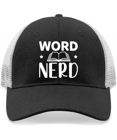 Word Nerd Hats Baseball hat for Women AllBlack Funny Hats Gifts for Men Cycling Caps Allblack $10.11 Baseball Caps