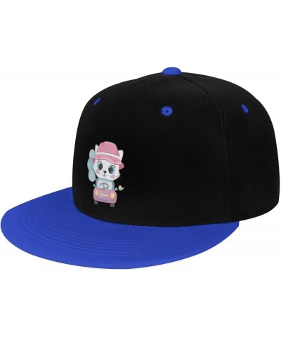 Cute Cat Driving a Car Snapback Hat for Men Women Baseball Cap Trucker Flat Bill Hats Dad Caps Blue $13.82 Baseball Caps