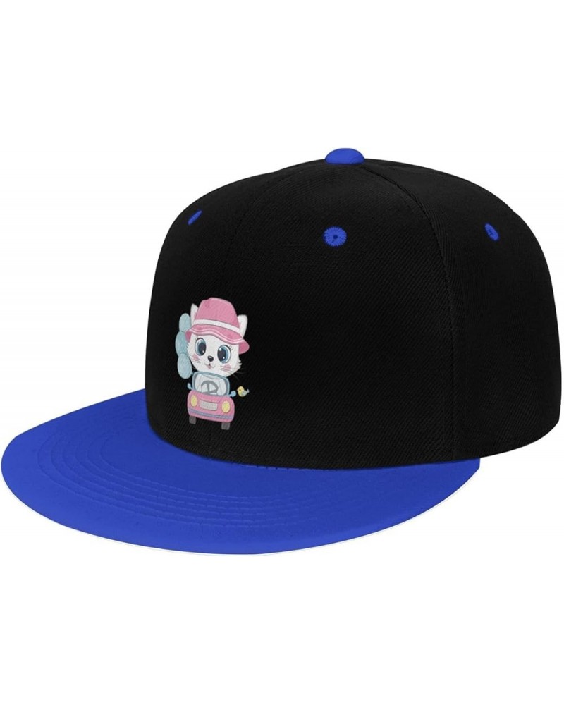 Cute Cat Driving a Car Snapback Hat for Men Women Baseball Cap Trucker Flat Bill Hats Dad Caps Blue $13.82 Baseball Caps