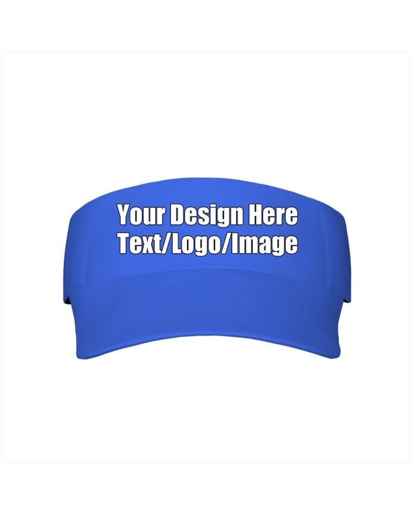 Custom Visor Hat Empty Top Baseball Caps Personalized Text Beach Cap, 40 Colors Royalblue $9.34 Visors