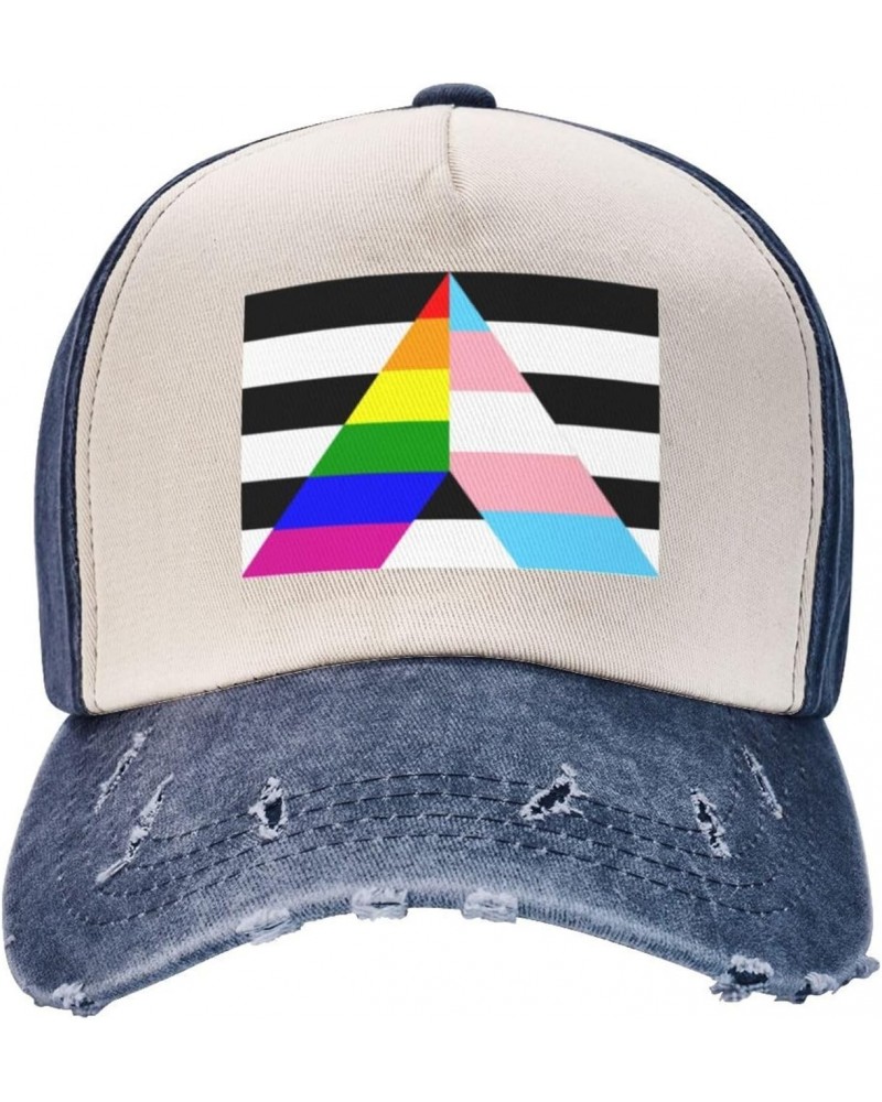 Straight Ally Transgender Rainbow Pride Flag Upgrade Your Style with Funny Adjustable Cotton Baseball Caps for Men and Women ...