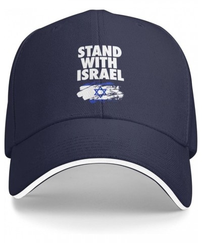 Stand with Israel Baseball Cap Women Trucker Hat for Men Dad Hat Adjustable Snapback Hat Cowboy Hat Black Navy Blue $9.90 Bas...