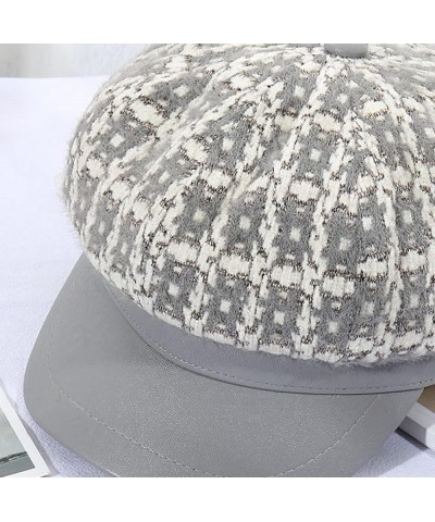 French Style Visor Berets Tartan Check Plaid Hats for Women Vintage Pattern Berets Beanie Hat Painter Cap Beige $12.63 Berets